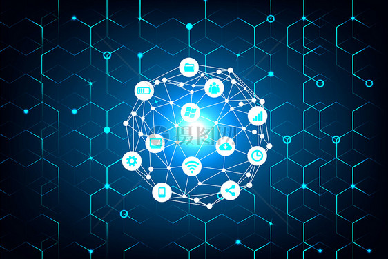 科技炫酷信息技术企业蓝色背景